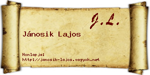 Jánosik Lajos névjegykártya
